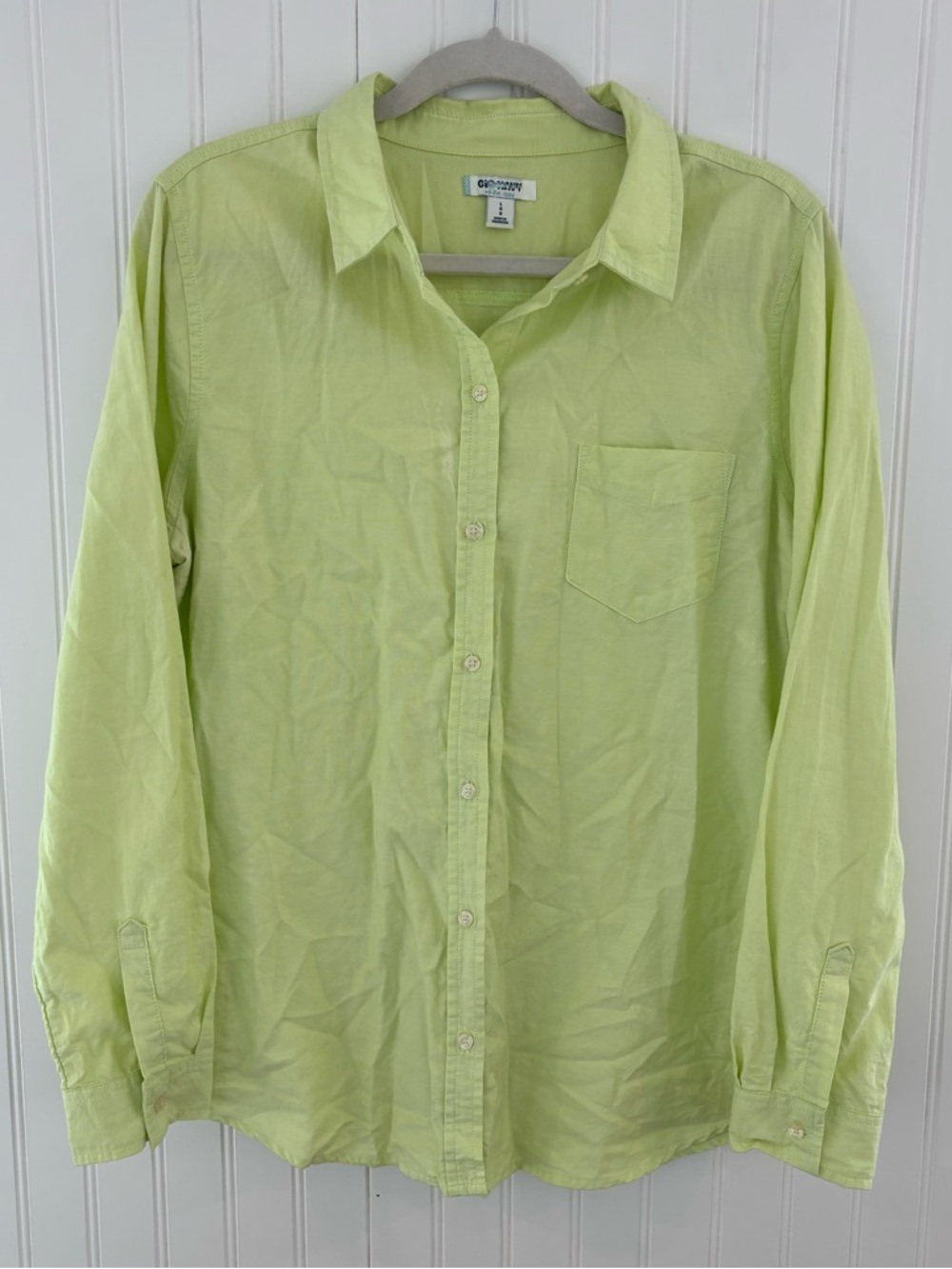 Old Navy Light Lime Button-Down Shirt